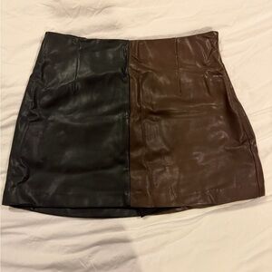 Abercrombie & Fitch Black and Brown Mini Skirt